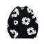 "Denim Tears" Black Floral Pattern Full-Zip Hoodie