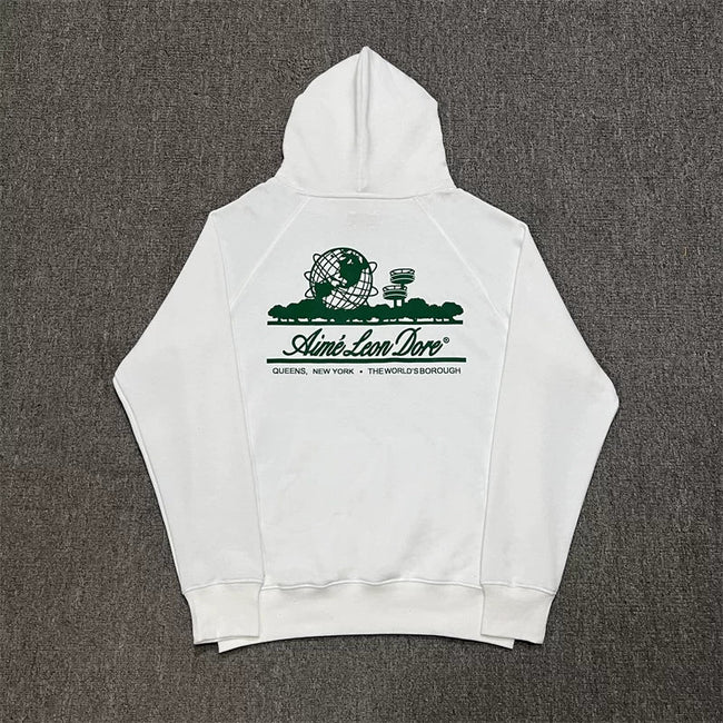 Aimé Leon Dore World Graphic Hoodie - White Hover Image