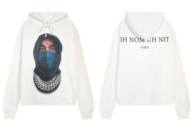 IH NOM UH NIT Masked Figure Cuban Link Hoodie - Off-White Hover Image