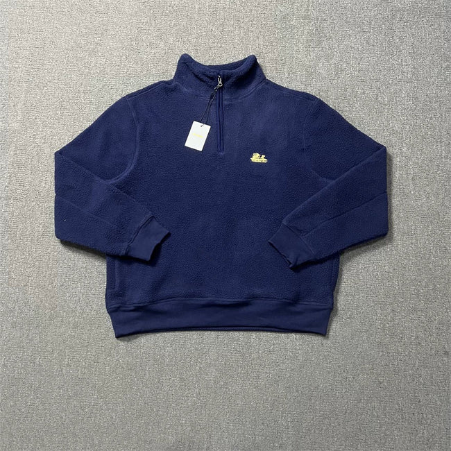 Aimé Leon Dore Fleece Quarter-Zip Pullover - Navy Hover Image