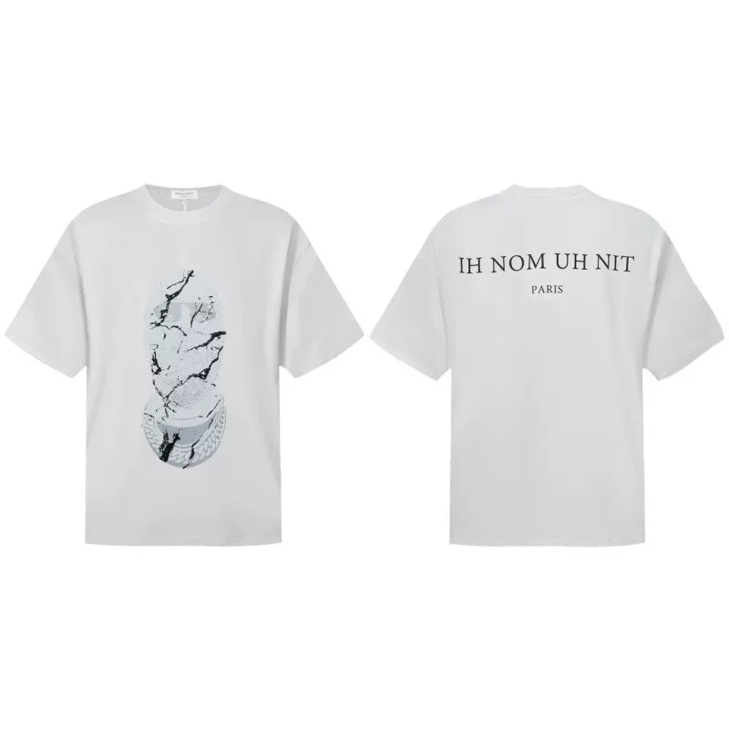 IH NOM UH NIT Marble Mask Graphic Tee - White