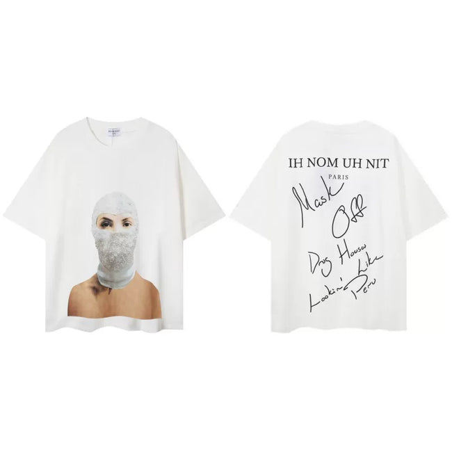 IH NOM UH NIT Masked Female Script Tee - Off-White Hover Image