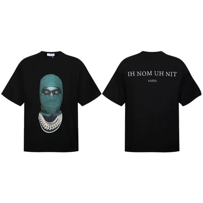 IH NOM UH NIT Green Mask Cuban Link Graphic Tee - Black Hover Image