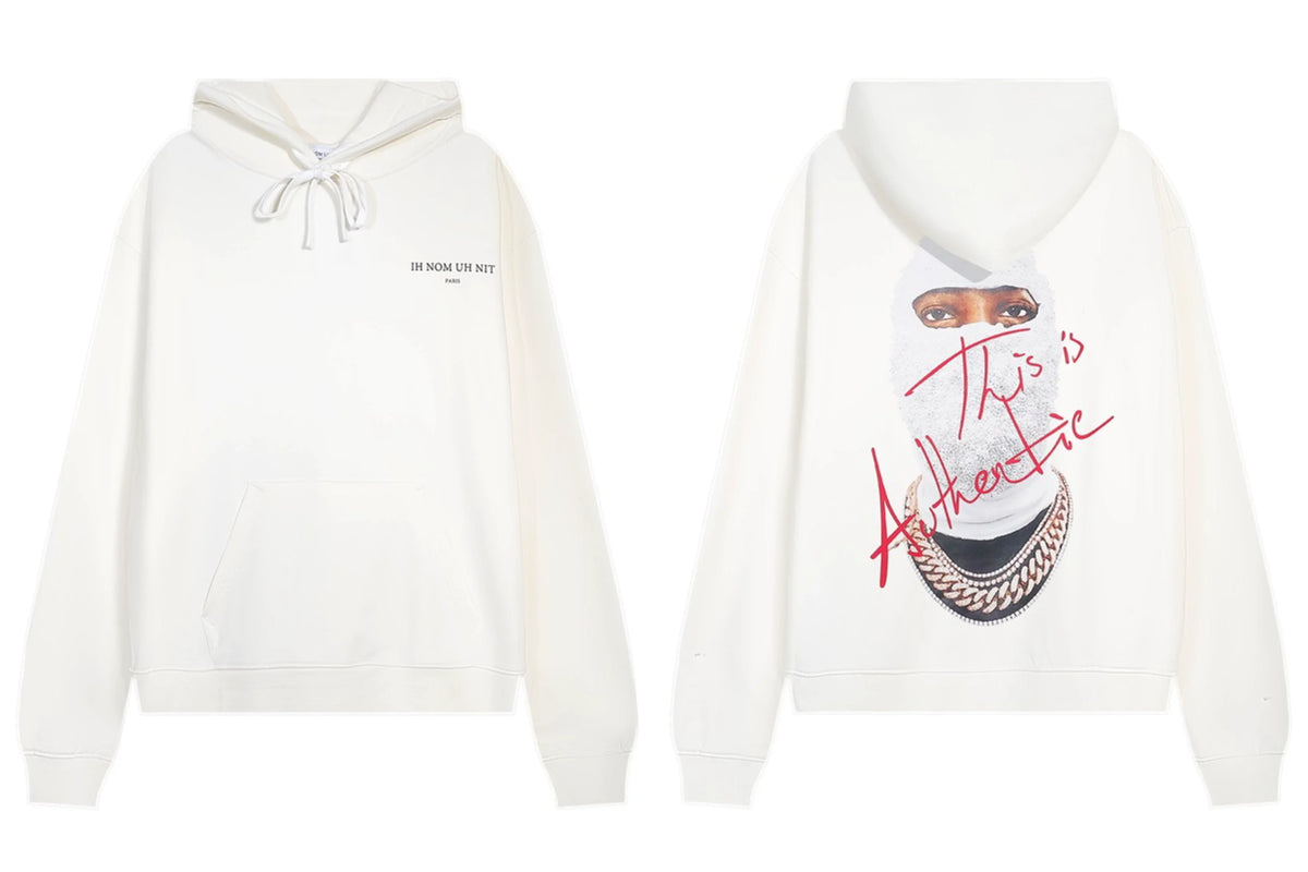 IH NOM UH NIT Authentic Script Mask Hoodie - Off-White