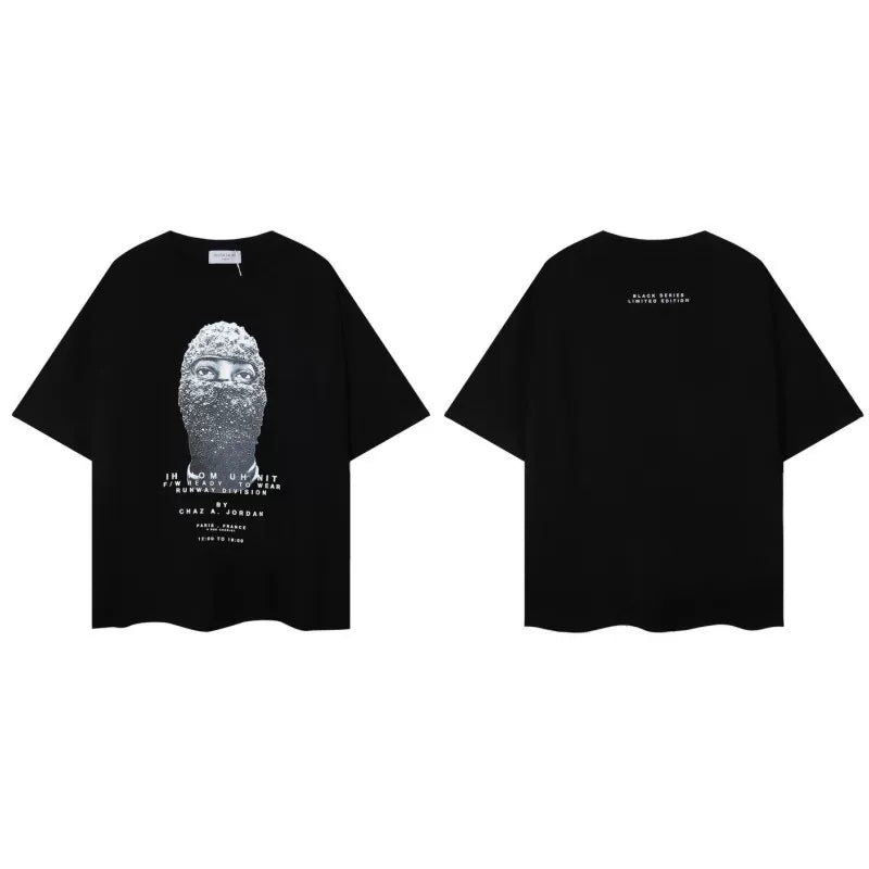 IH NOM UH NIT Rhinestone Mask Graphic Tee - Black