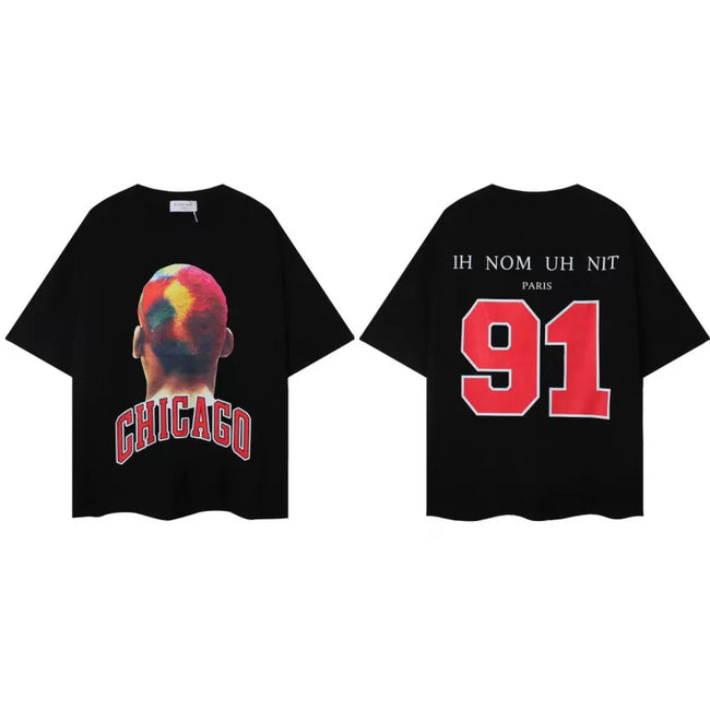 IH NOM UH NIT Chicago 91 Dye Hair Tee - Black Hover Image