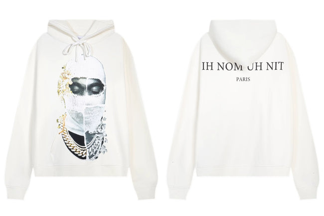 IH NOM UH NIT Gold Accented Mask Hoodie - Off-White Hover Image