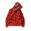 BAPE Shark Camo Full Zip Hoodie Red