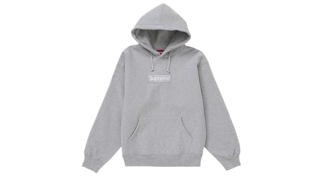 Supreme Box Logo Hoodie Heather Grey (FW24) (P) Hover Image