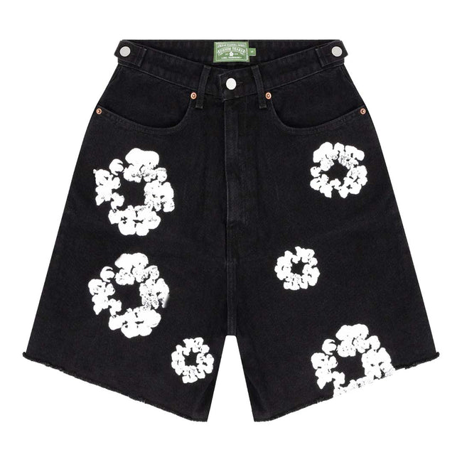 Denim Tears Cotton Wreath Denim Shorts Black Hover Image