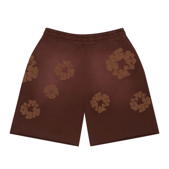 Denim Tears Mono Cotton Wreath Sweat Shorts 'Brown' Main Image