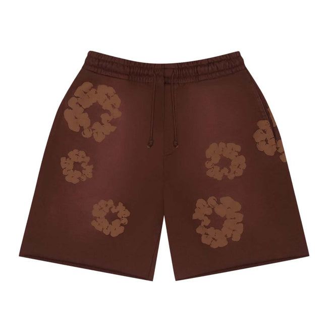 Denim Tears Mono Cotton Wreath Sweat Shorts 'Brown' Hover Image