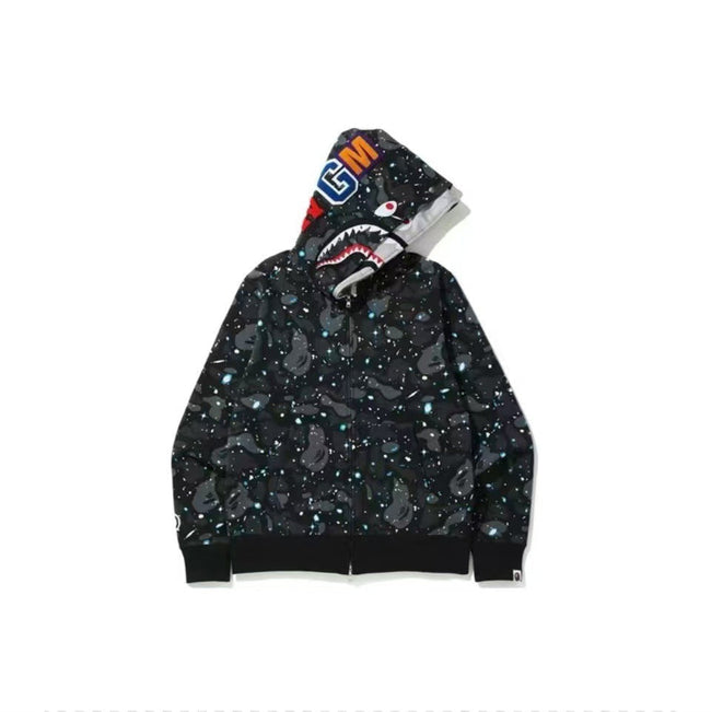 Bape Galaxy Camo Double Shark Full Zip Hoodie Hover Image