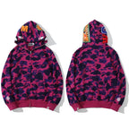 BAPE Shark Camo Full Zip Hoodie Purple