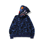 BAPE Shark Full Zip Hoodie – Dual Hood Blue Camo Edition